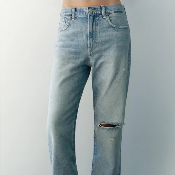 Chelsea & Violet Pants - Light Blue Distressed Jeans